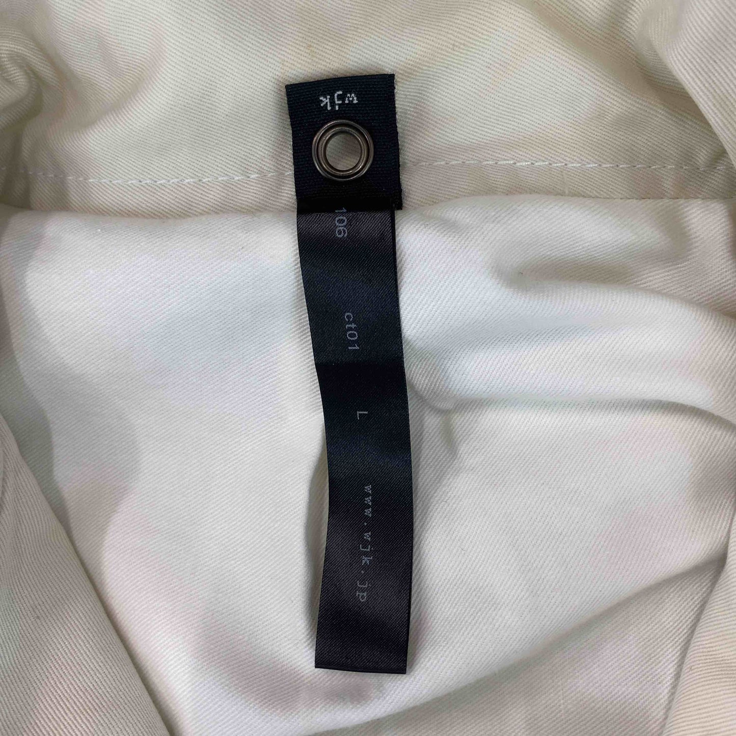 WJK ダブルジェイケイ メンズ ミリタリージャケット ライトベージュ ドローストリング ダメージ加工