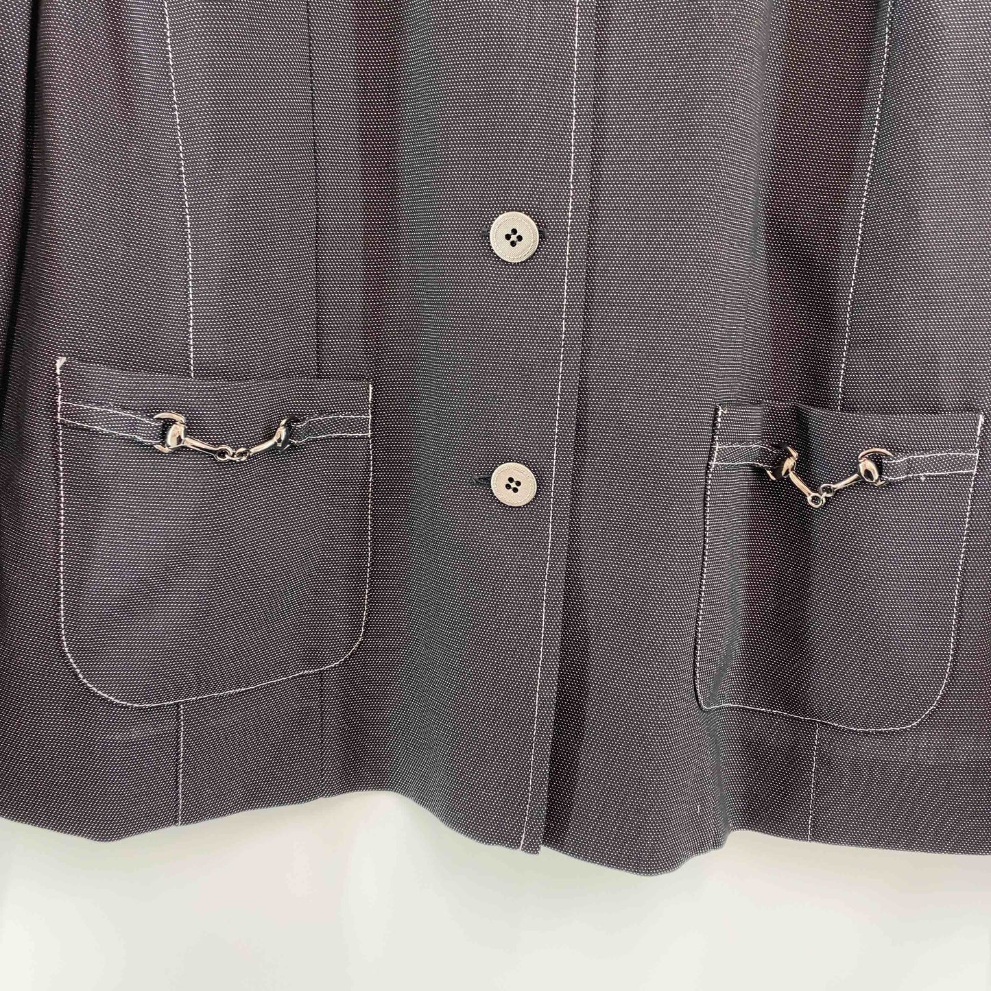 Leilian レリアン レディース カラーシャツ ブラック ウール混 羽織り 長袖シャツ ブラウス