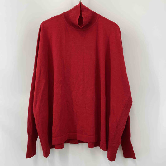 KURASHI&Trips PUBLISHING  レディース ニット レッド オーバーサイズ ハイネック