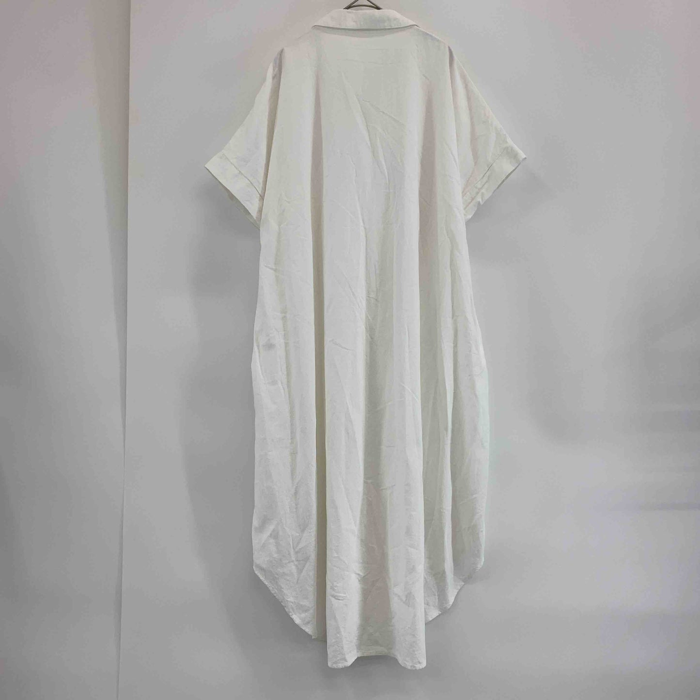 レディース シャツワンピース スキッパーカラー 白