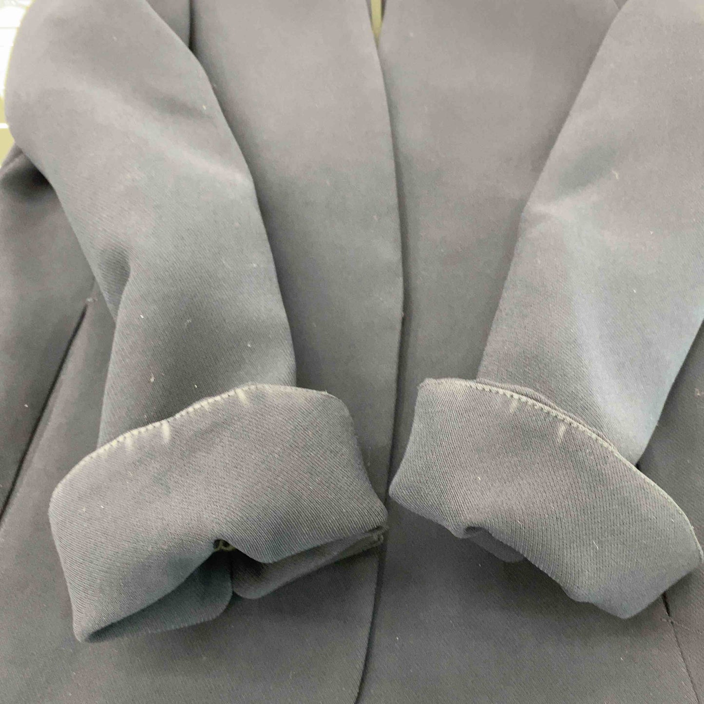 Demi-Luxe BEAMS デミルクスビームス レディース ノーカラージャケット センタープレスパンツ セットアップ 濃紺