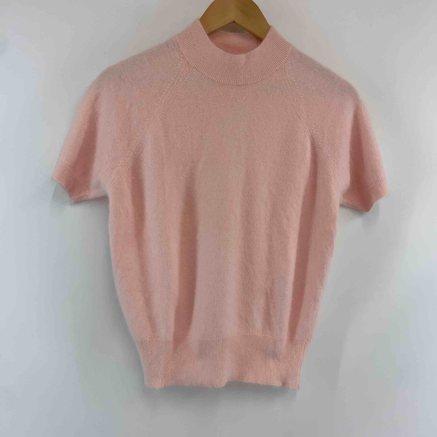 レディース ニット/セーター 半袖 モヘア調 ピンク