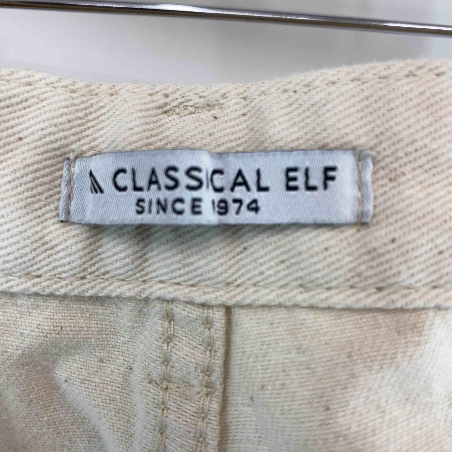 CLASSICAL ELF クラシカルエルフ オフホワイト ストレートジーンズ タック レディース デニム/ジーンズ