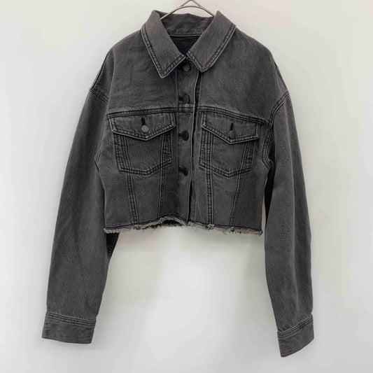 GU ジーユー レディース Gジャン/デニムジャケット ブラックデニム ショート丈