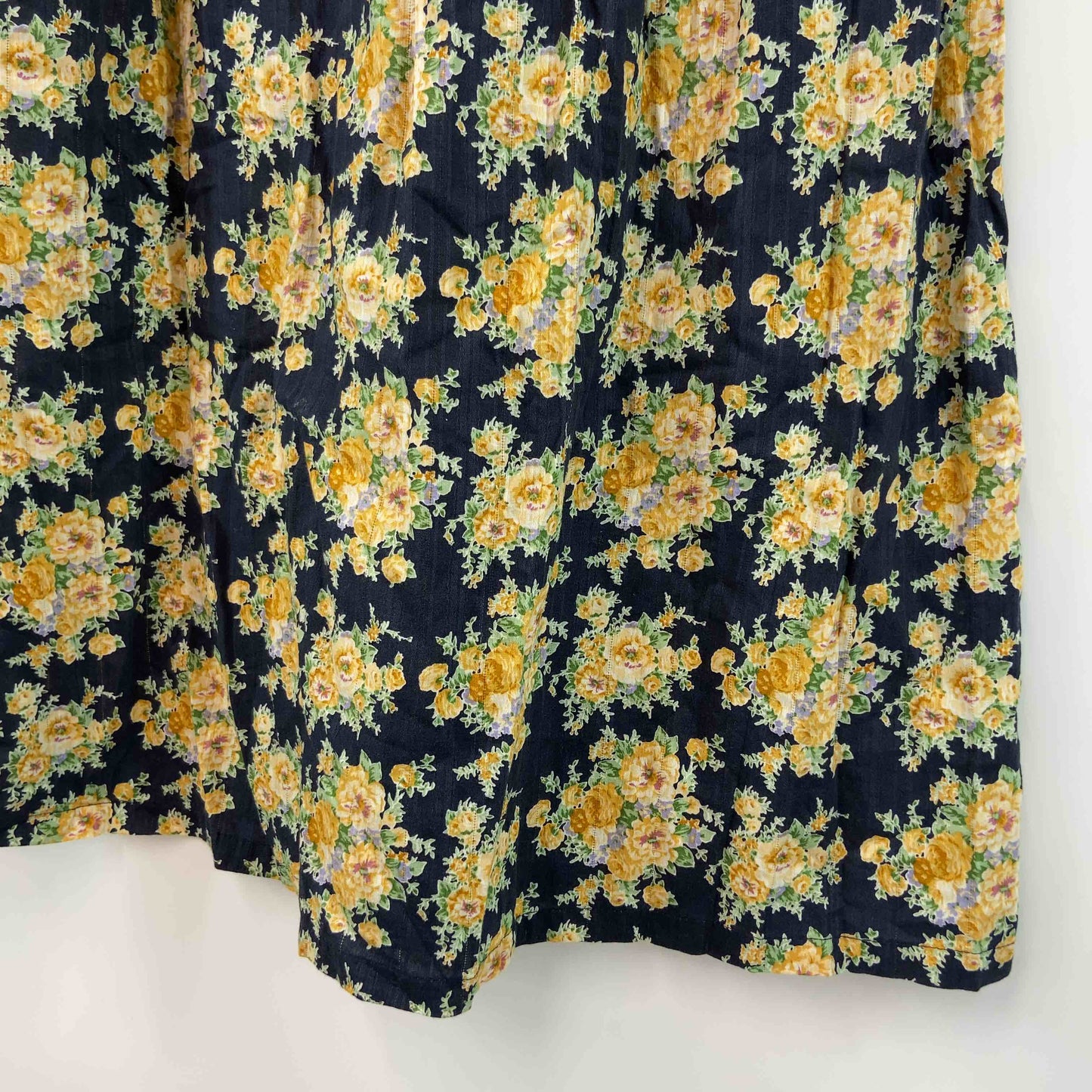 レディース ノースリーブワンピース　ロングワンピ　花柄　ギャザー　ネイビー