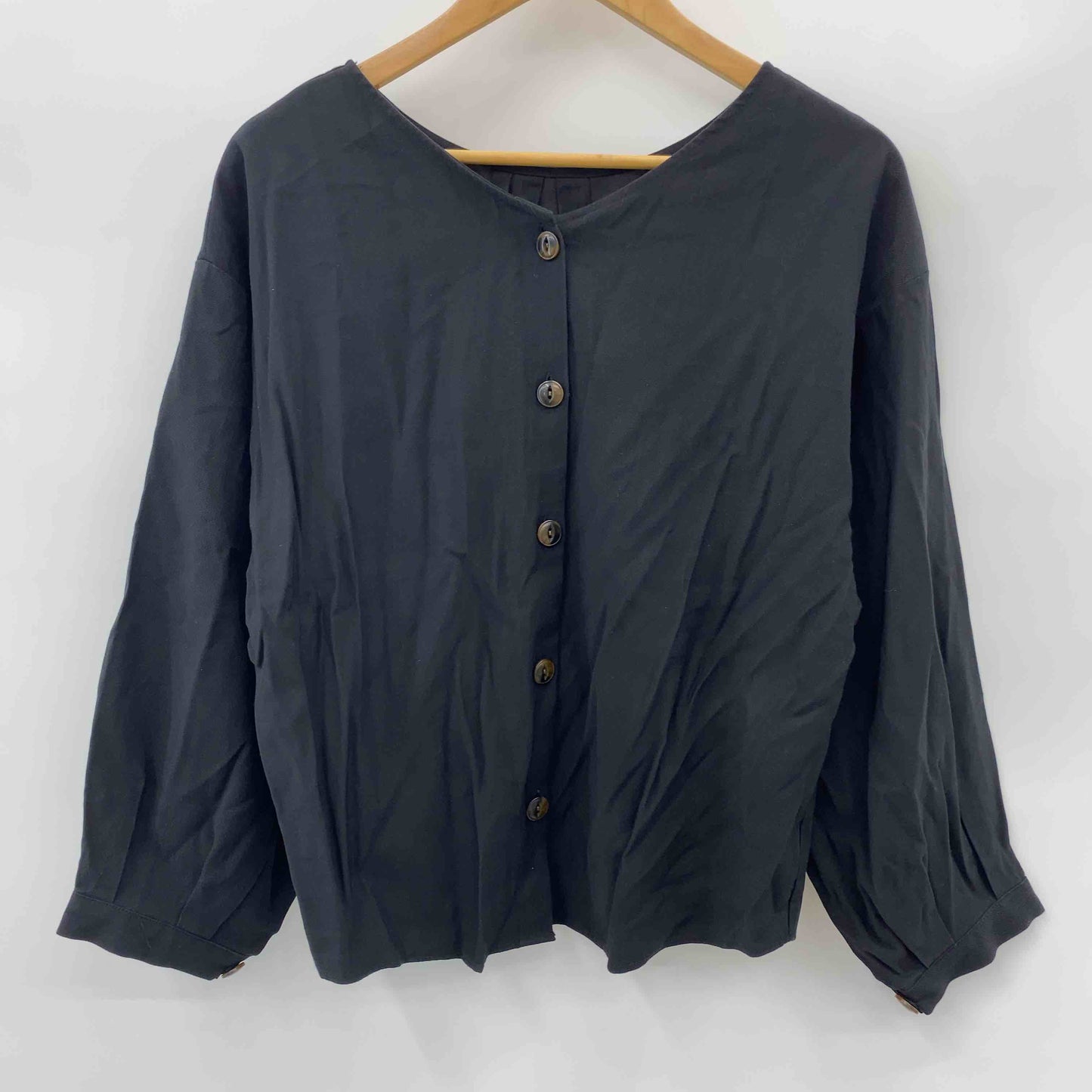 GLOBAL WORK グローバルワーク ブラック 無地 シンプル レディース 長袖シャツ/ブラウス