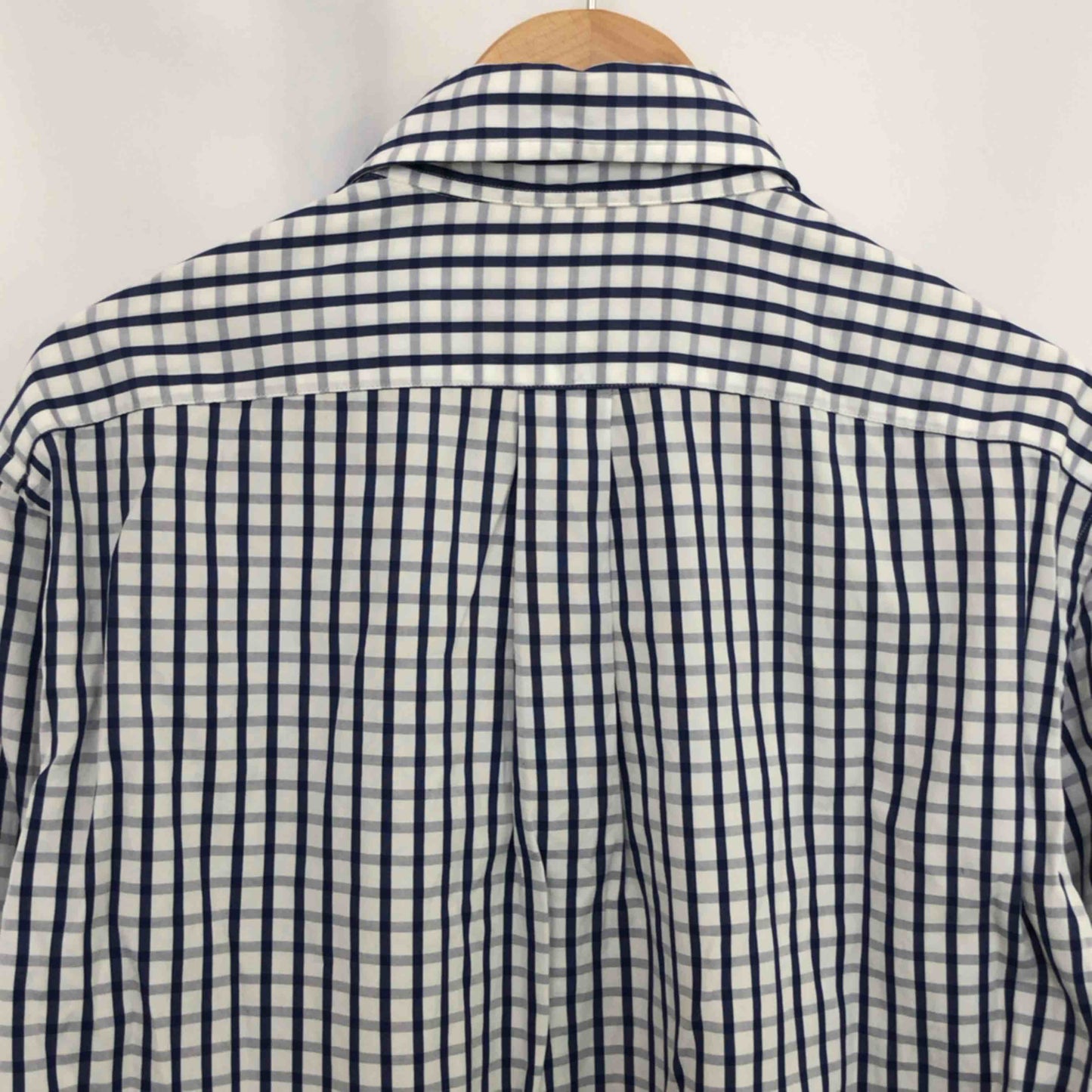 鎌倉ｼｬﾂ カマクラシャツ メンズ 長袖シャツ 白紺 チェック柄 tk