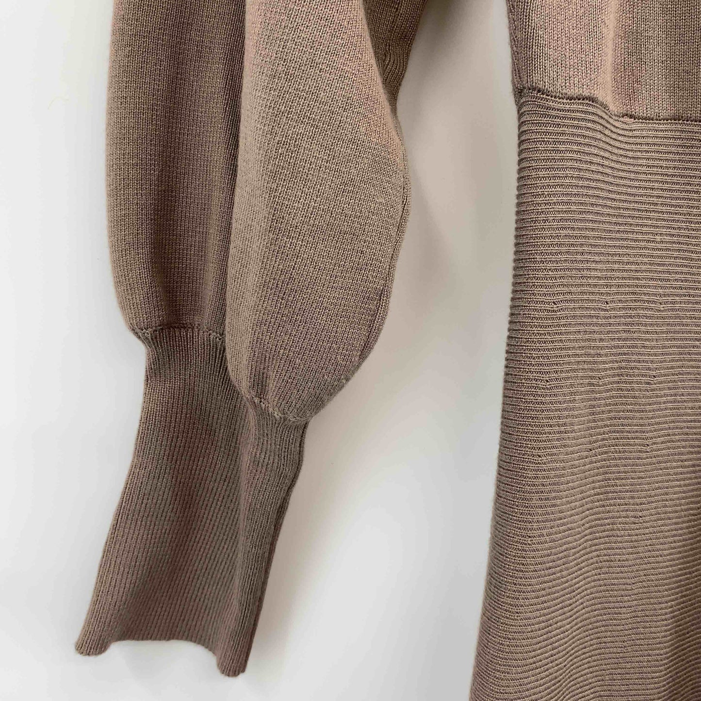 神戸レタス  レディース 長袖ワンピース ロング丈 ニット ブラウン