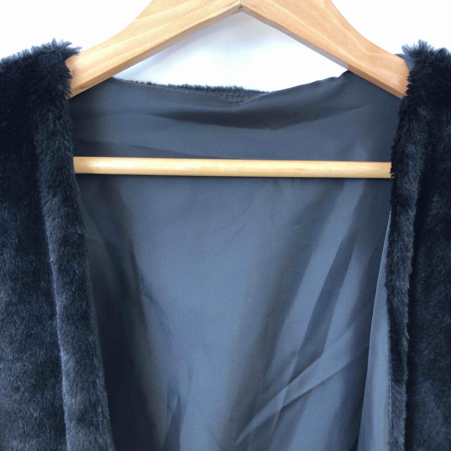 関西ファッション連合協同組合  レディース フェイクファージャケット 黒 tk