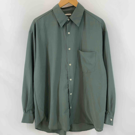 GU ジーユー メンズ 長袖シャツ ポリエステル100％ グリーン Mサイズ シンプル