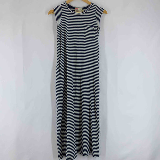 Traditional Weatherwear トラディショナルウェザーウェア レディース 半袖ワンピース ノースリーブ 胸元ポケット ボーダー ブルー ホワイト