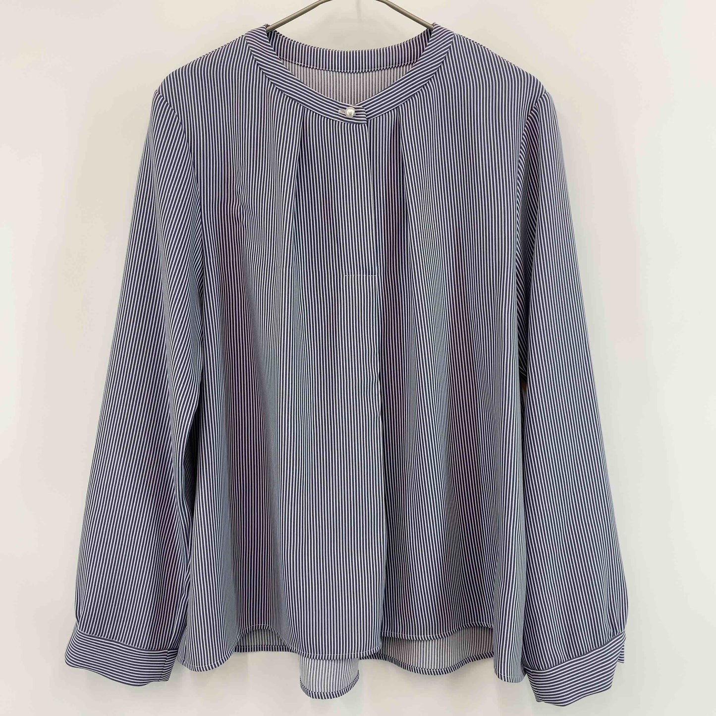 A DAY IN THE LIFE アデイインザライフ レディース ブラウス ストライプ パールボタン