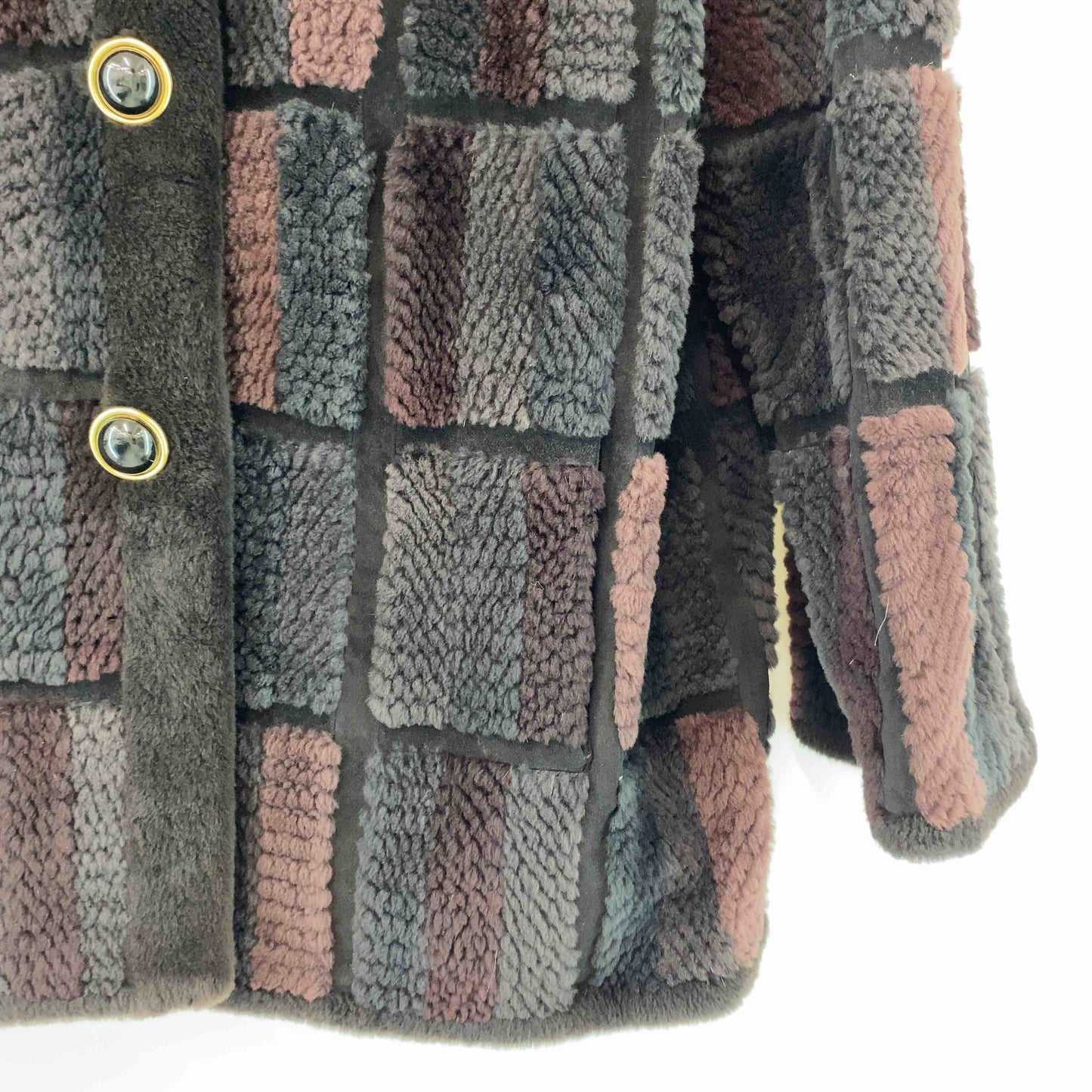 レディース ファージャケット 毛皮ハーフコート ブラウン