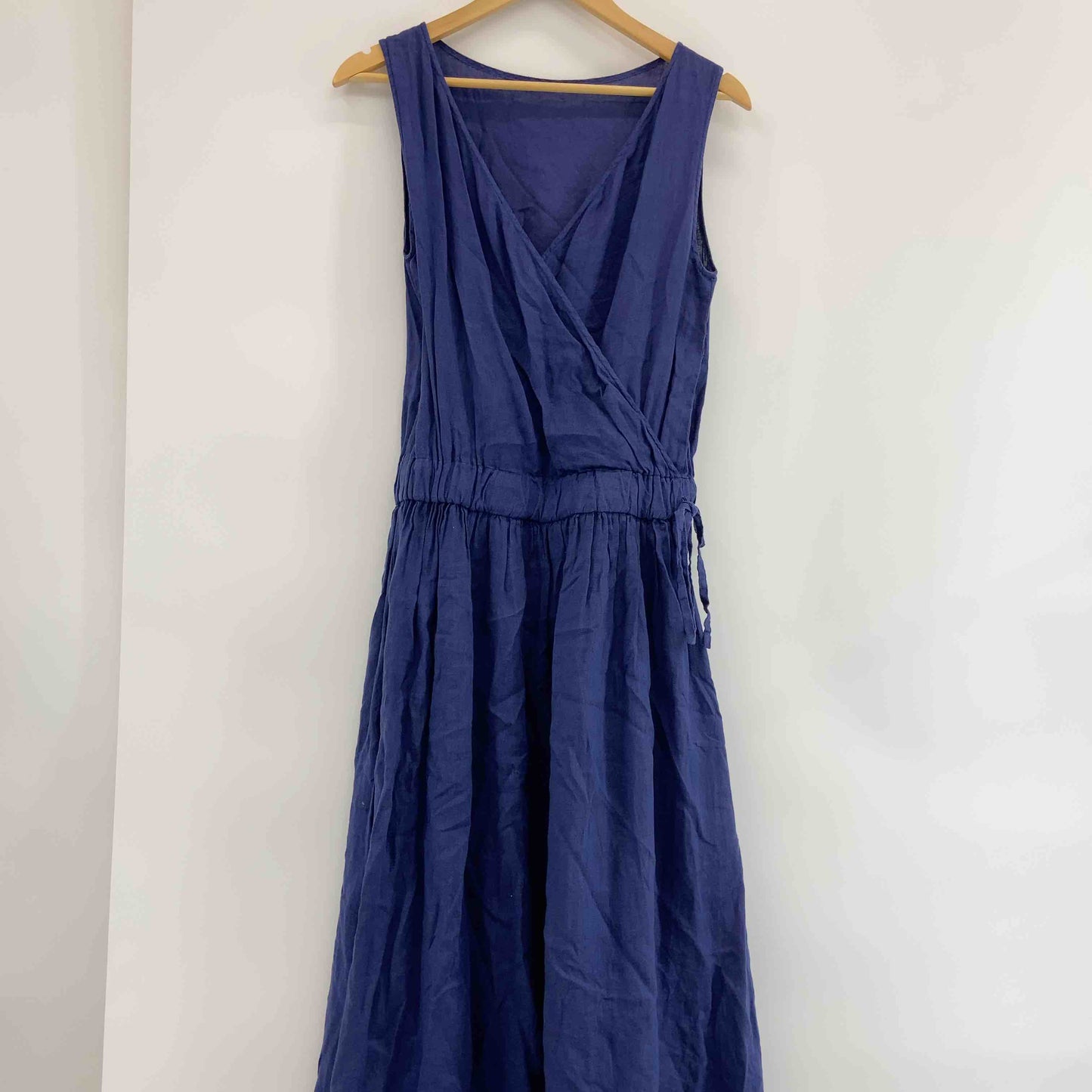 BEAUTY&YOUTH UNITED ARROWS ビューティーアンドユースユナイテッドアローズ レディース ノースリーブロングワンピース カシュクール ネイビー リネン