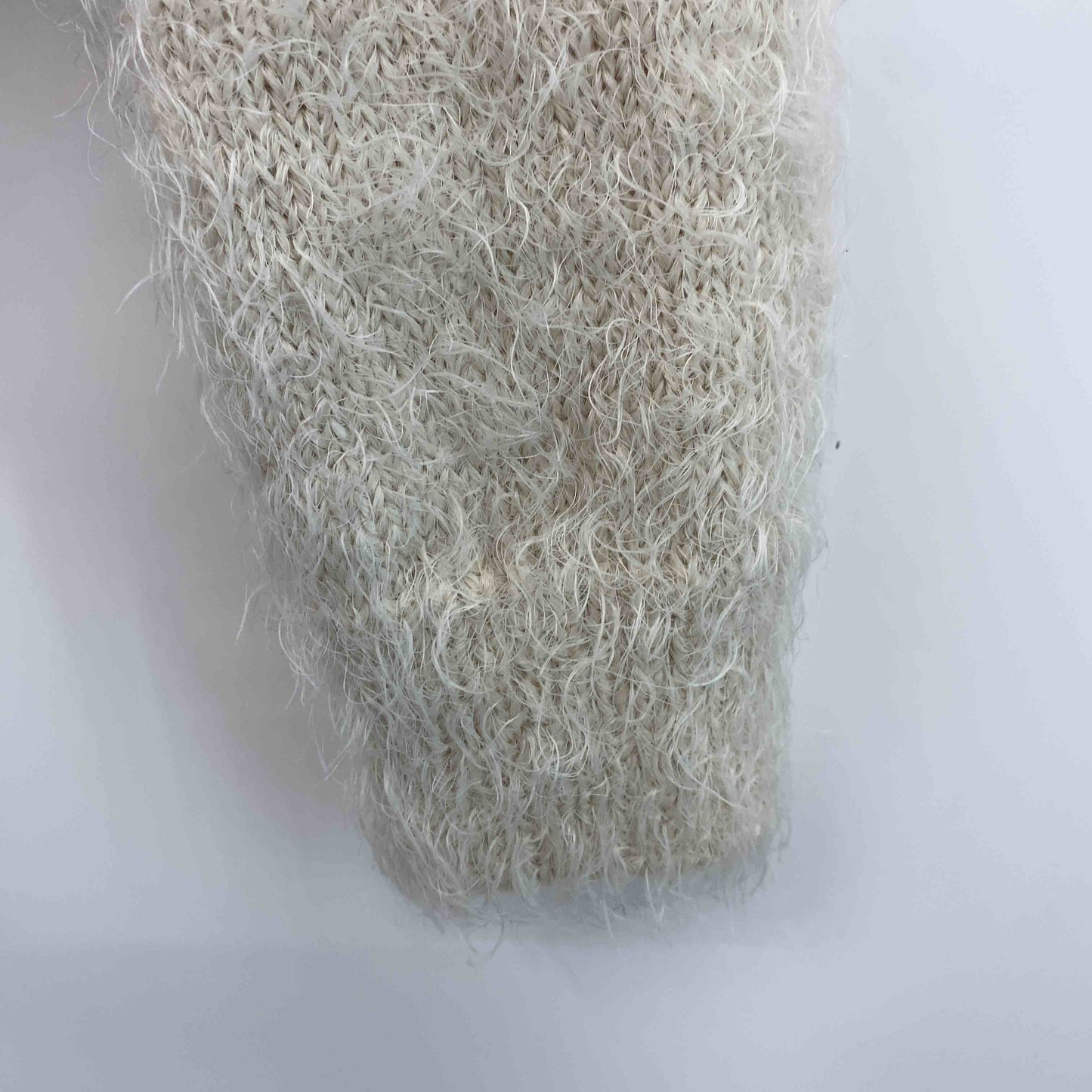 レディース ファーカーディガン Vカーデ ライトベージュ