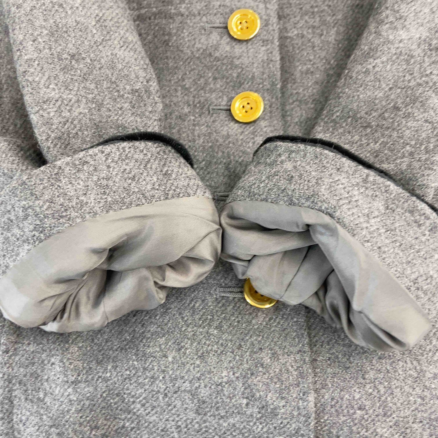 miss ashida ミスアシダ レディース テーラードジャケット グレー ウール 襟・カフスベロア