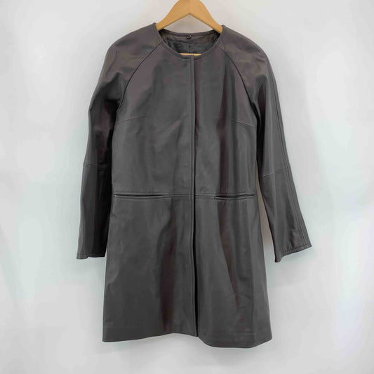 dinos ディノス レディース ノーカラーコート グレー