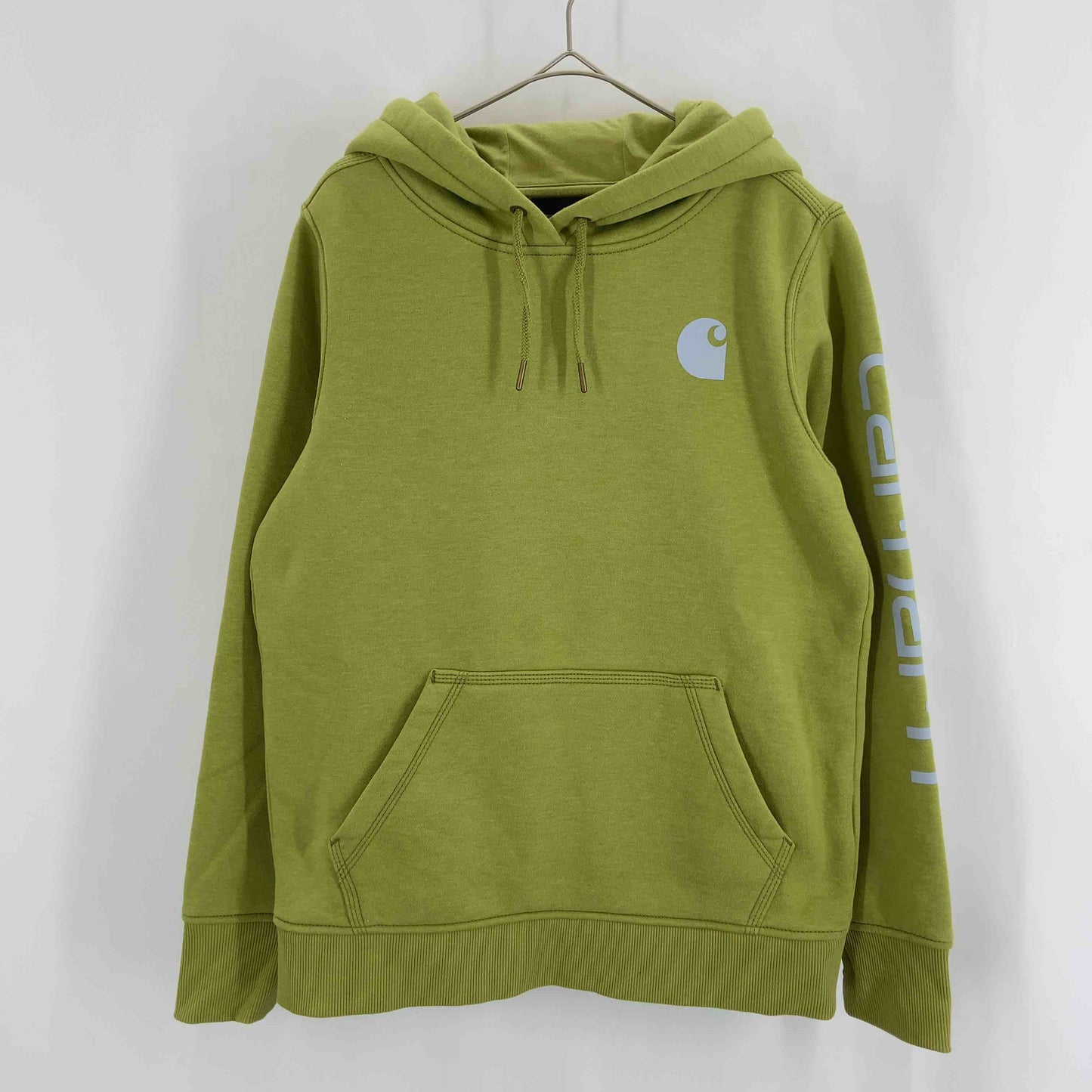 Carhartt カーハート メンズ パーカー 裏起毛, ブランドロゴ 黄緑 XSsize