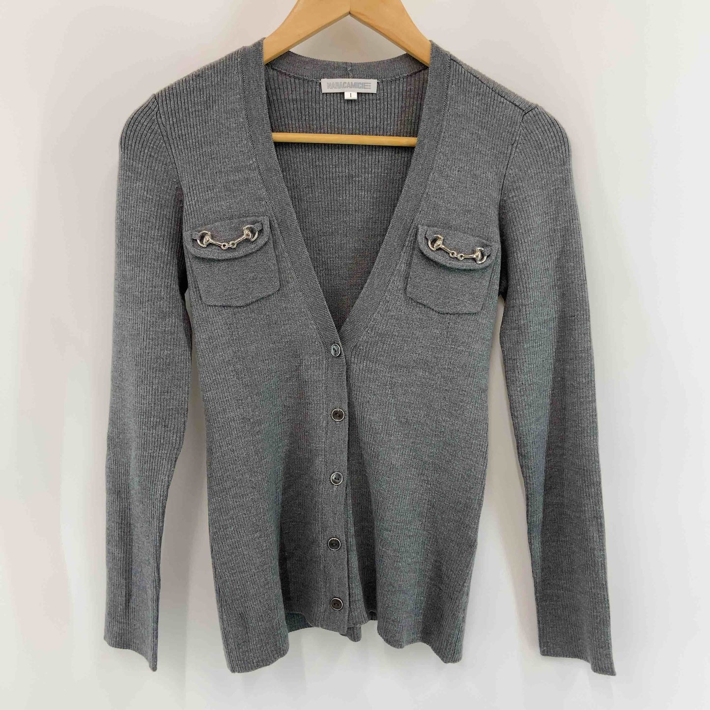 NARA CAMICIE ナラカミーチェ レディース Vカーディガン グレー