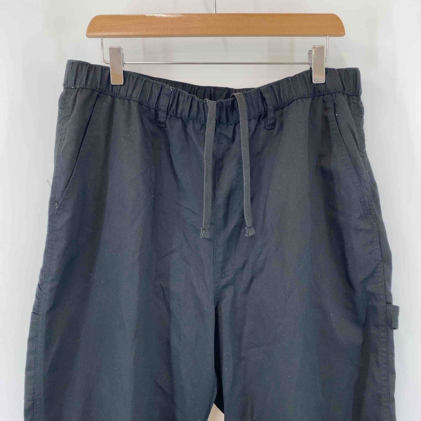 メンズ カーゴパンツ 黒 綿 ポリエステル混