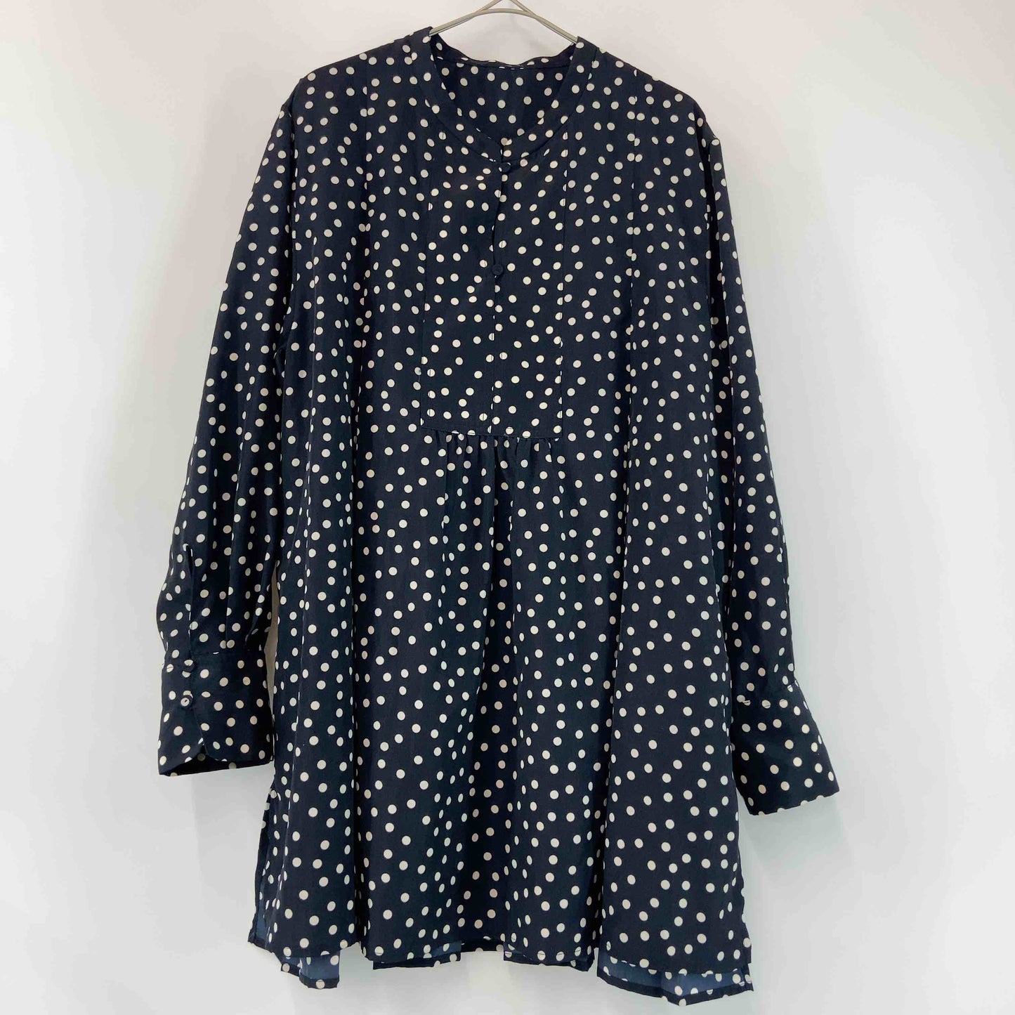 Simplicite シンプリシテェ レディース 長袖シャツ/ブラウス ドット ネイビー