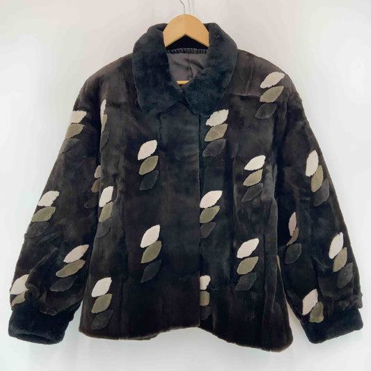 レディース 毛皮/ファーコート ジャケット 総柄 ダークブラウン