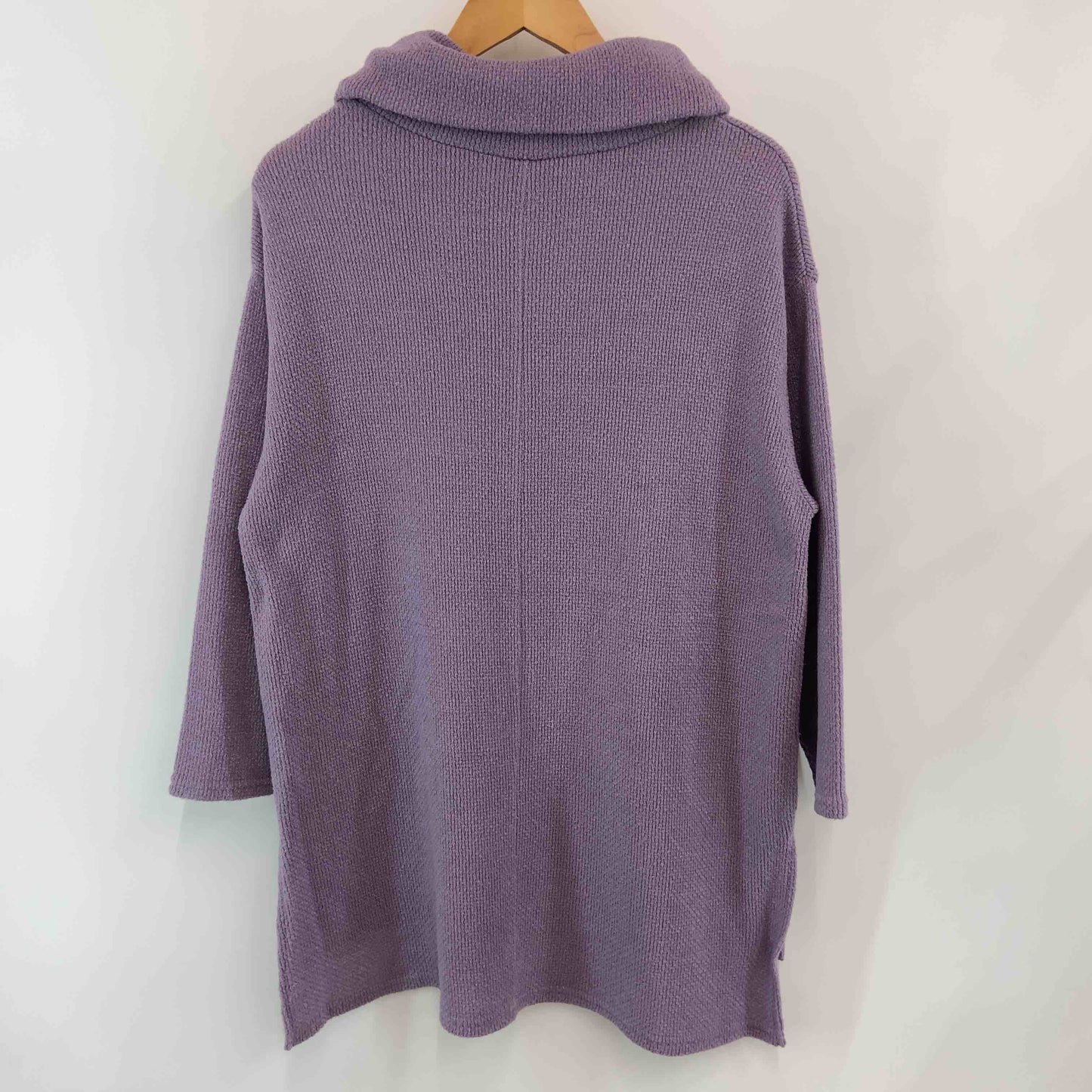レディース チュニック　タートルネック　アシンメトリ　紫