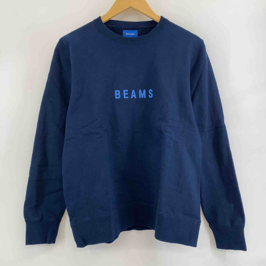 BEAMS ビームス メンズ スウェット ネイビー ロゴ クルーネック コットン