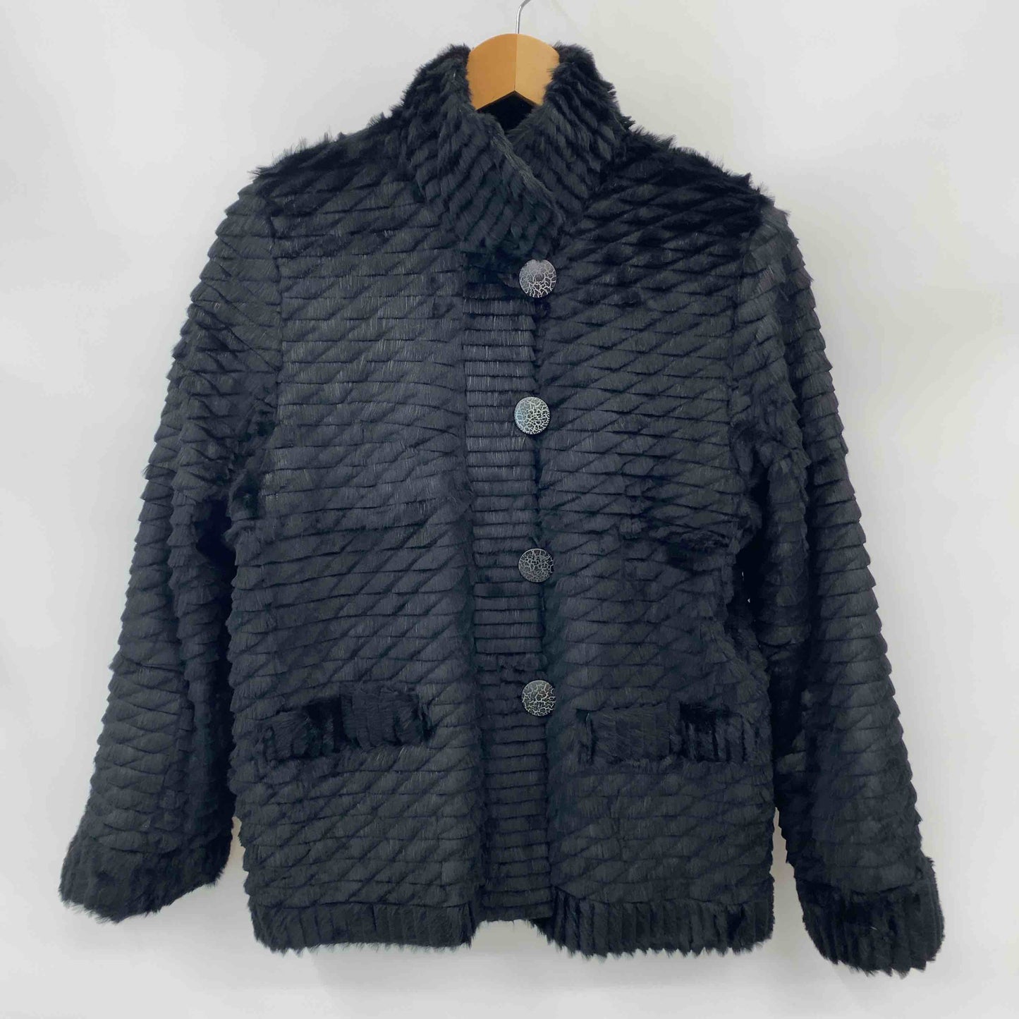 KASUGA  レディース 毛皮/ファーコート リバーシブル ラビットファー ブラック