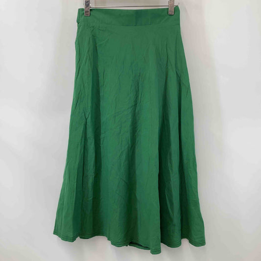 レディース ロングスカート フレアスカート グリーン コットン ウエストゴム 韓国服