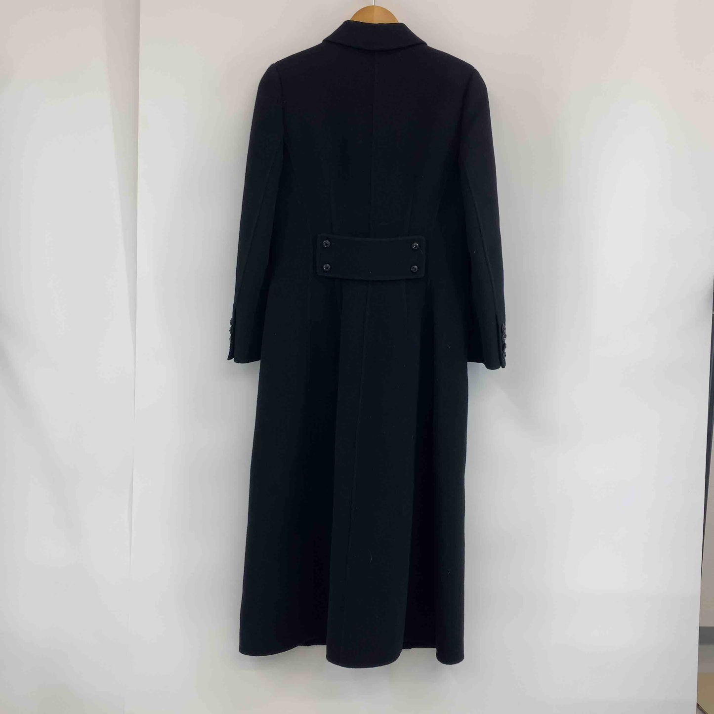 伊太利屋 イタリヤ レディース チェスターコート 黒 アンゴラ混