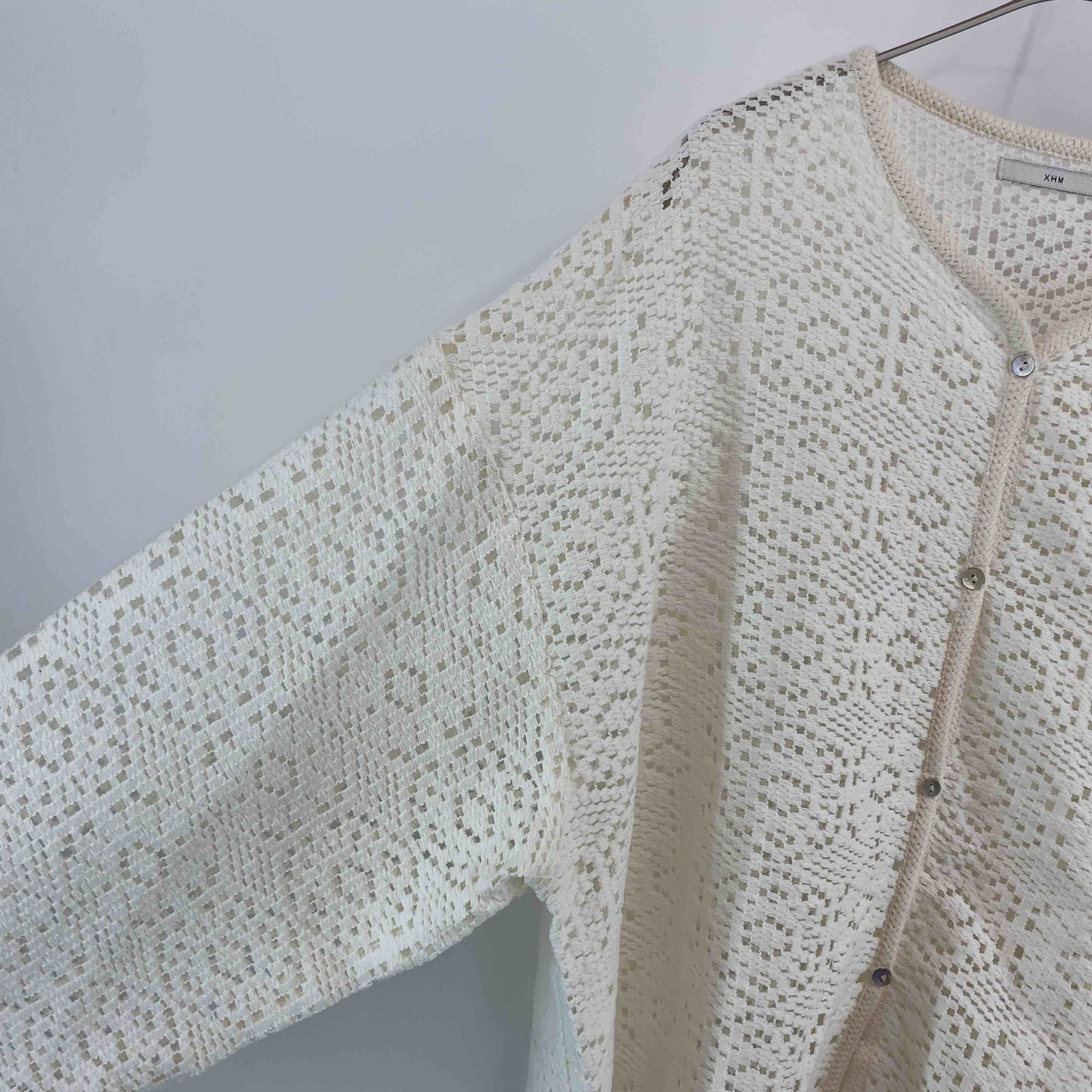 ノーブランド  ホワイト レース サマーカーディガン レディース カーディガン