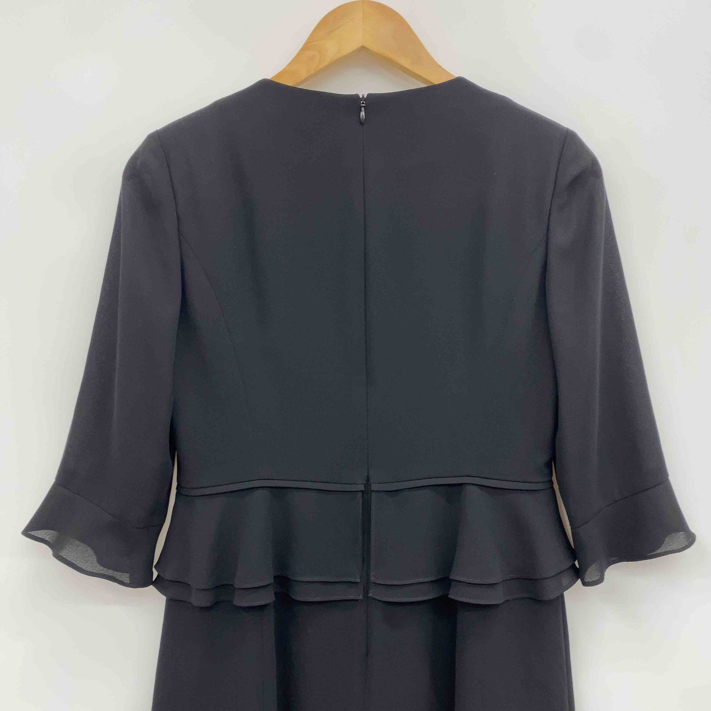 東京ソワール LILYBURN リリーバーン ブラック フォーマル ウエスト切替 リボン レディース 長袖ワンピース