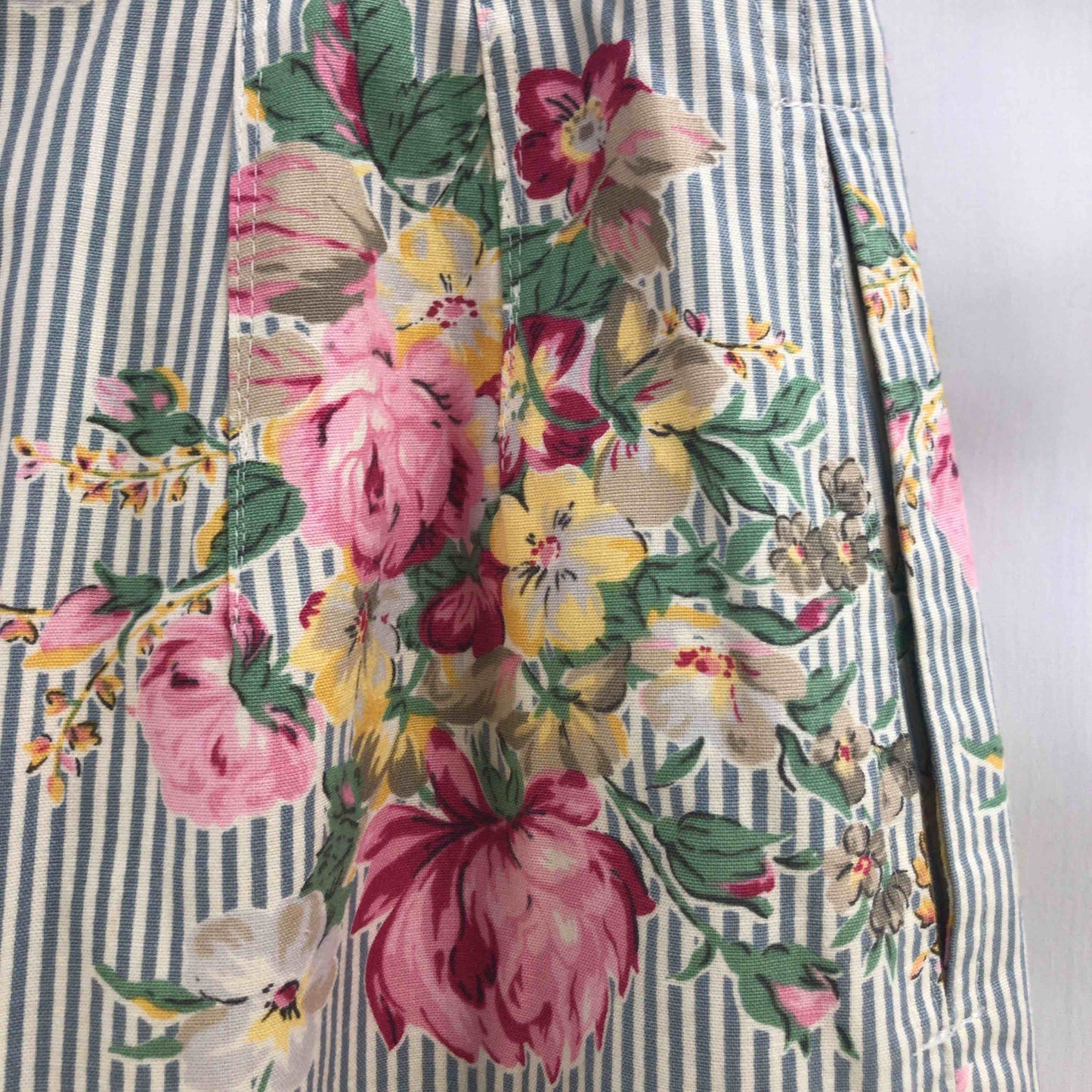 NILE PERCH ナイルパーチ レディース ひざ丈スカート グレー 花柄ストライプ tk