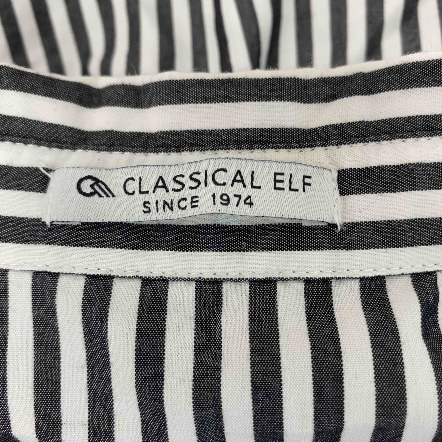 CLASSICAL ELF クラシカルエルフ レディース 長袖シャツ/ブラウス ストライプ柄 黒×白