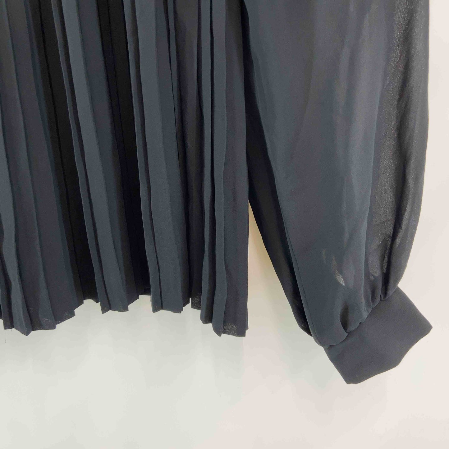 東京イギン レディース　ボレロ　長袖ブラウス　ブラックフォーマル　プリーツ　黒