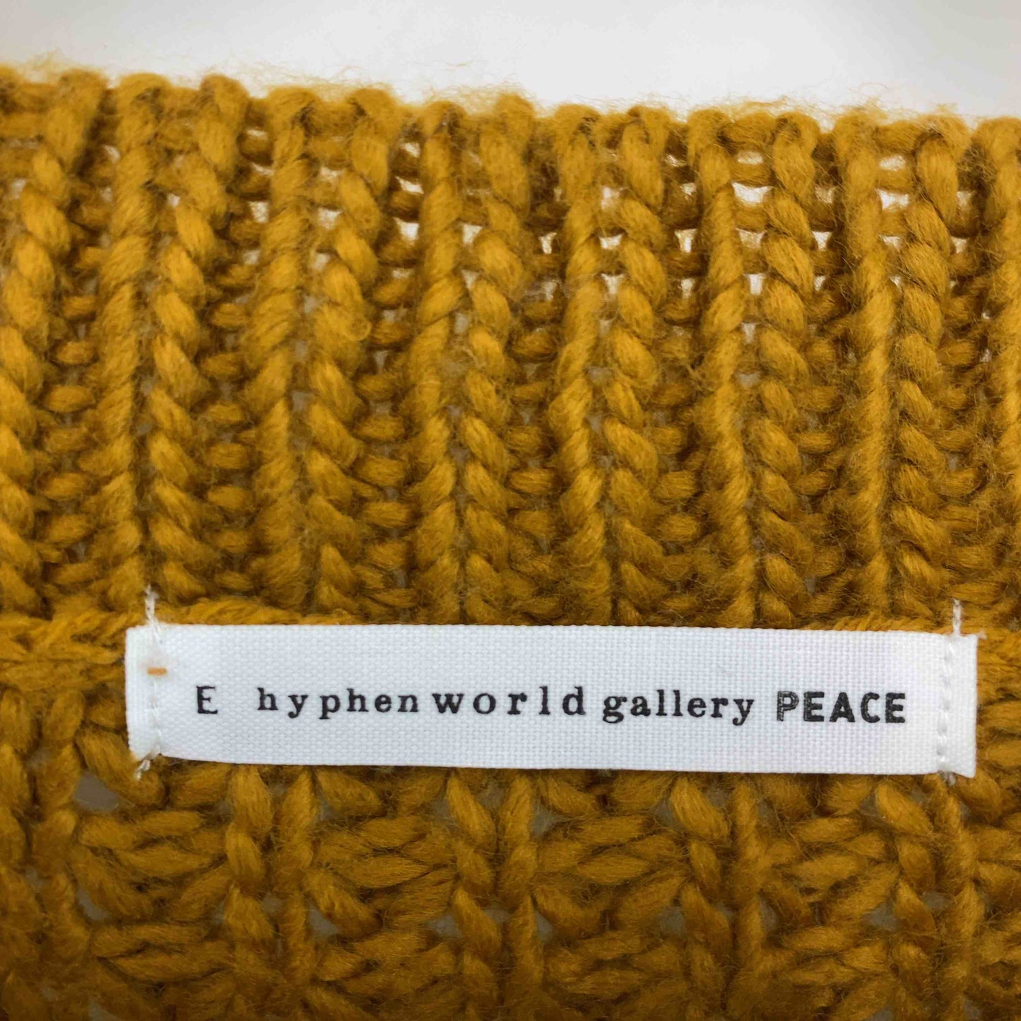 E hyphen world gallery イーハイフンワールドギャラリー レディース ニット オーカー 畦柄