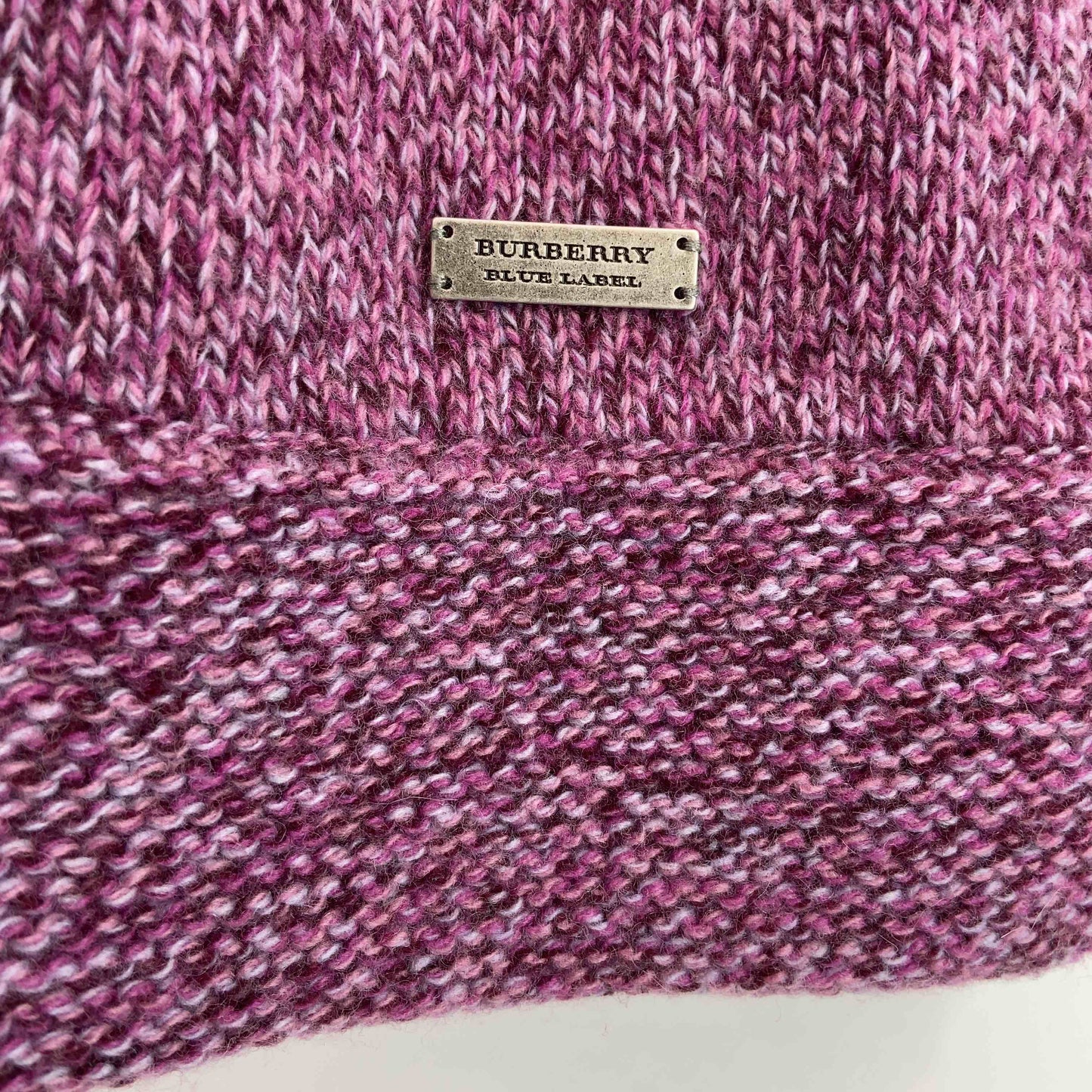 Burberrys Blue label バーバリーズブルーレーベル レディース ニットワンピース ウール混 ピンク 紫 サイズ38 ファー