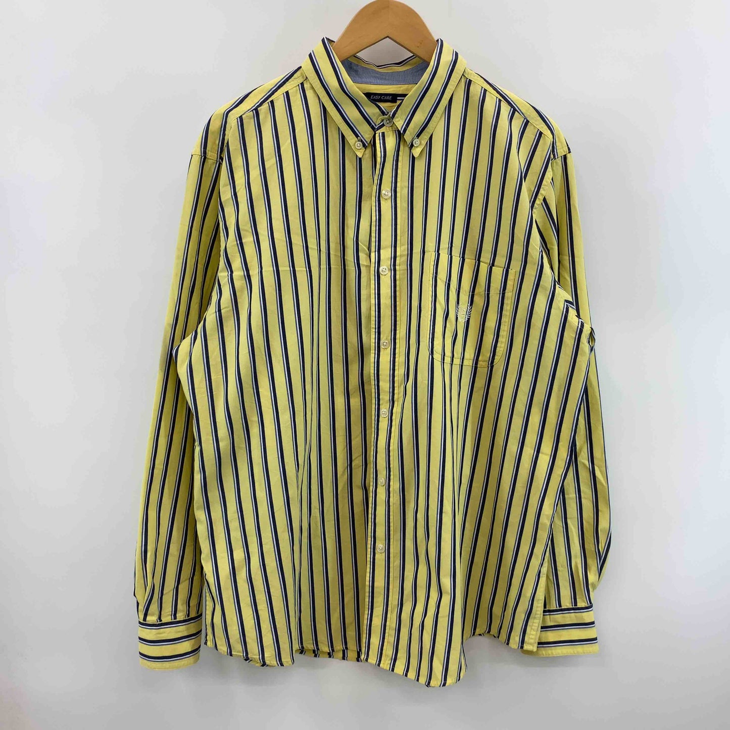 CHAPS RALPH LAUREN チャップスラルフローレン メンズ 長袖シャツ　ボタンダウン　ストライプ　ロゴ刺繍　イエロー