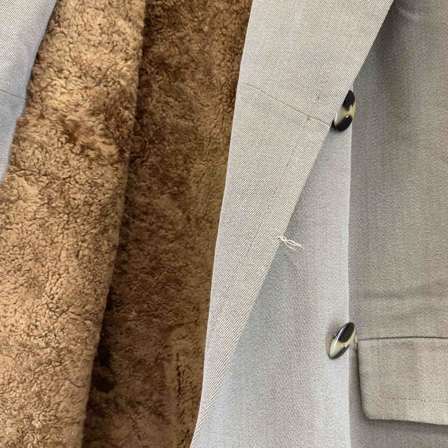 レディース チェスターコート ダブルブレスト 茶 ファー 裏ボア