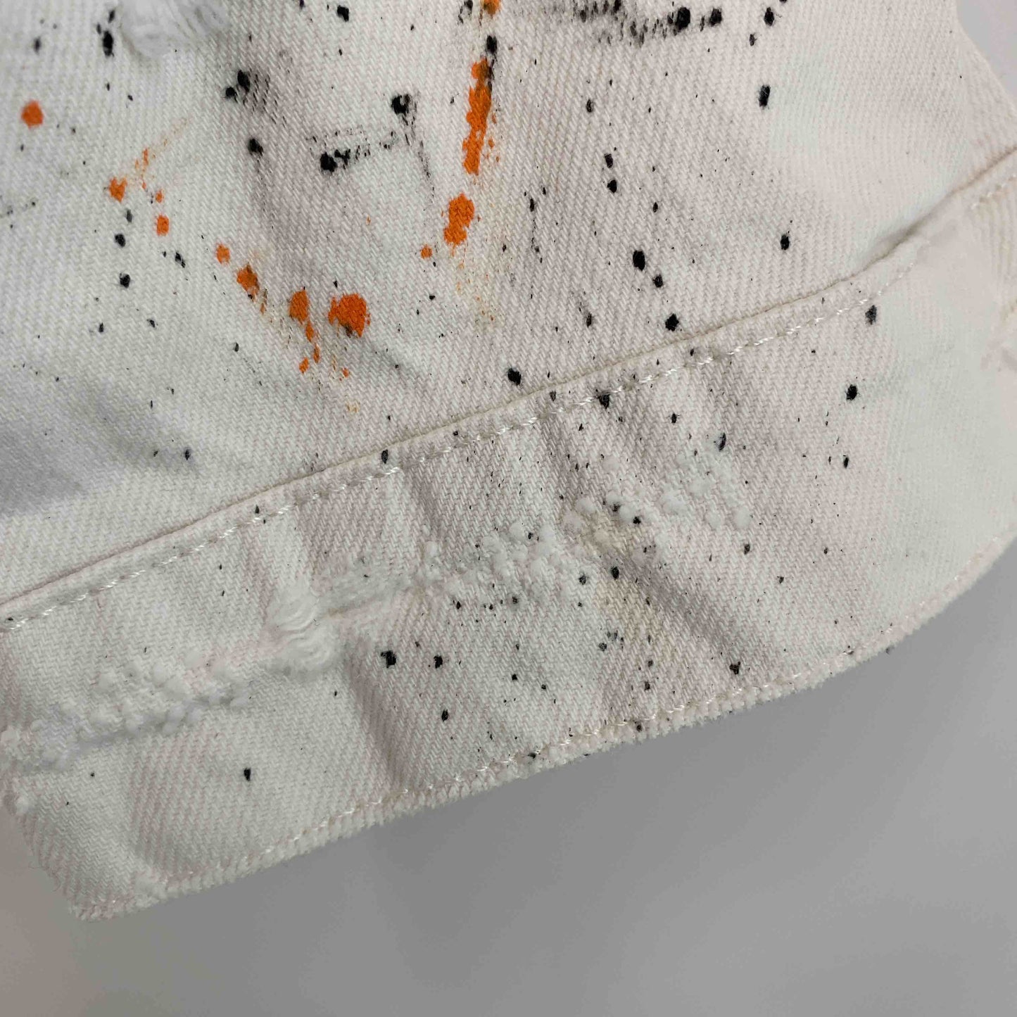 ZARA ザラ メンズ Gジャン/デニムジャケット ホワイトデニム ペイント