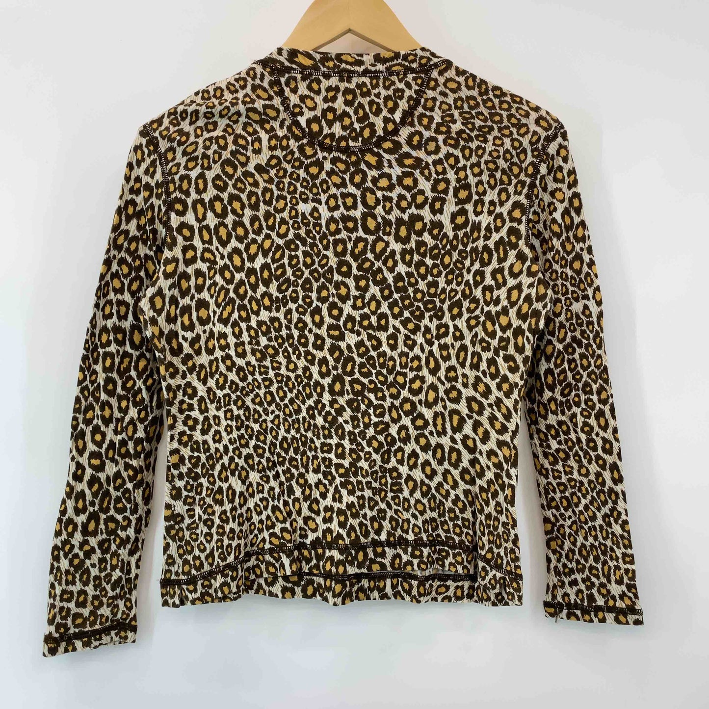 伊太利屋 イタリヤ レディース Tシャツ　長袖カットソー　ヒョウ柄　アニマル柄　装飾　ブラウン