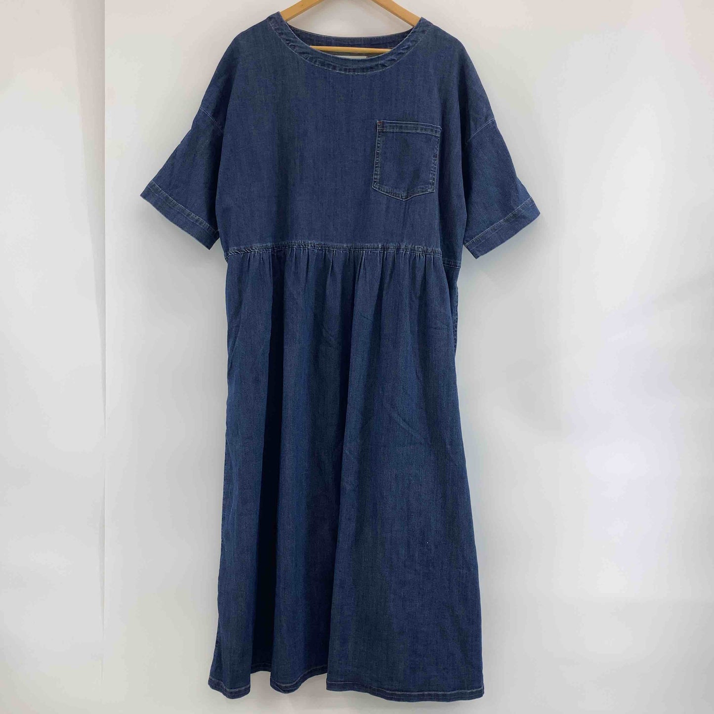 n'Or LABEL ノアールレーベル デニムワンピース 無地 シンプル レディース 半袖ワンピース