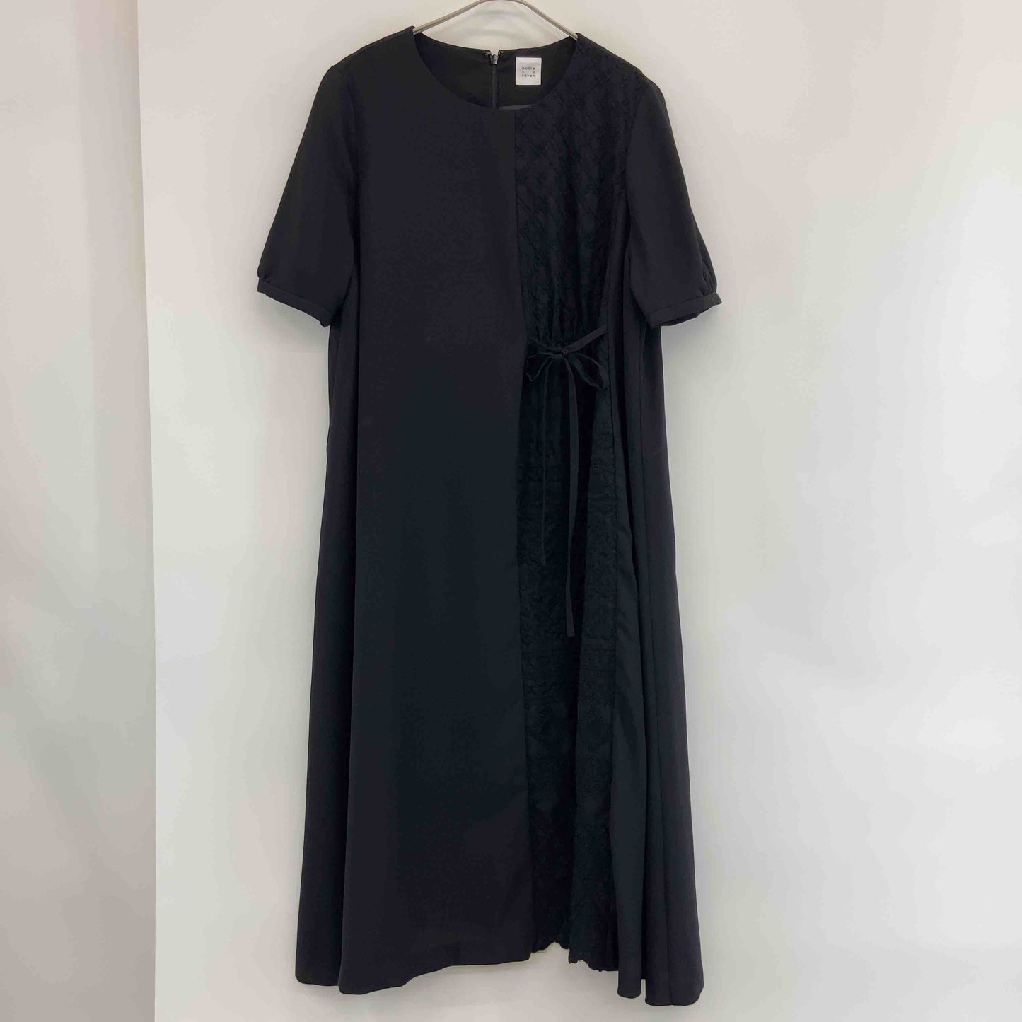 bulle de savon ビュルデサボン レディース 半袖ワンピース ブラック アシンメトリー