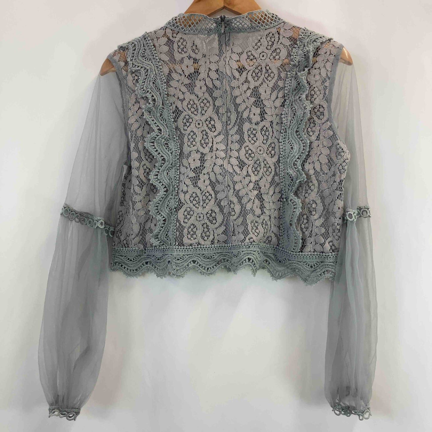 fifth フィフス レディース 長袖シャツ/ブラウス グレイ レース柄 tk