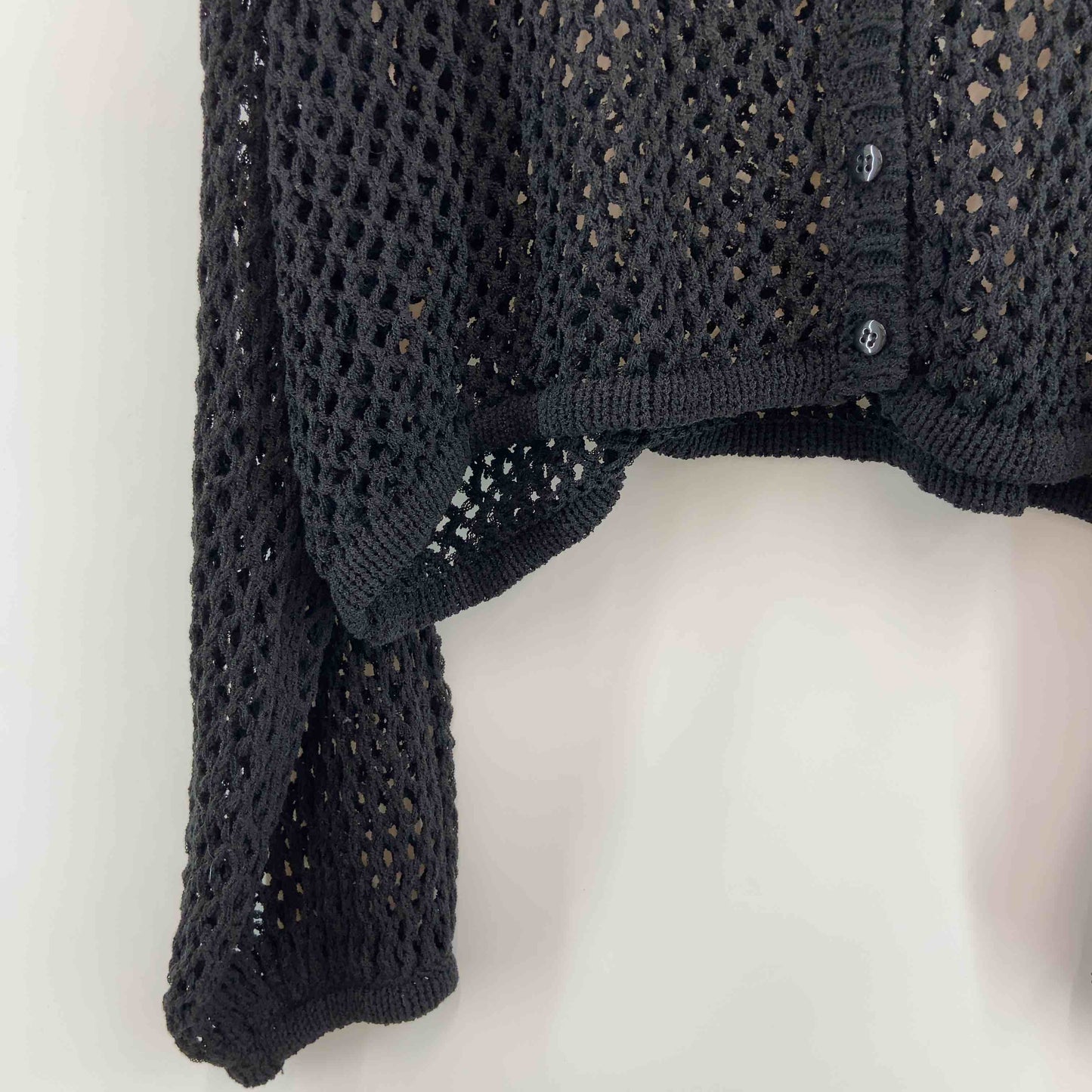 レディース カーディガン メッシュニット ブラック