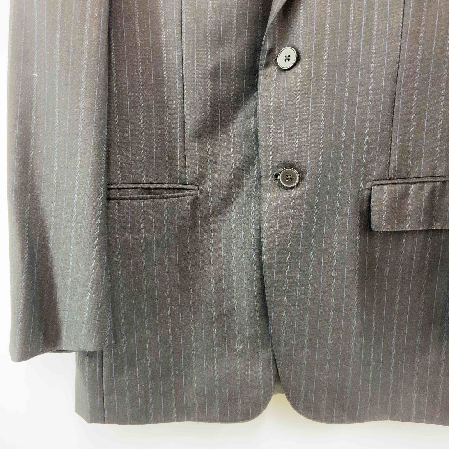 Ermenegildo Zegna エルメネジルドゼニア メンズ テーラードジャケット　ウール混　ストライプ　チャコールグレー系