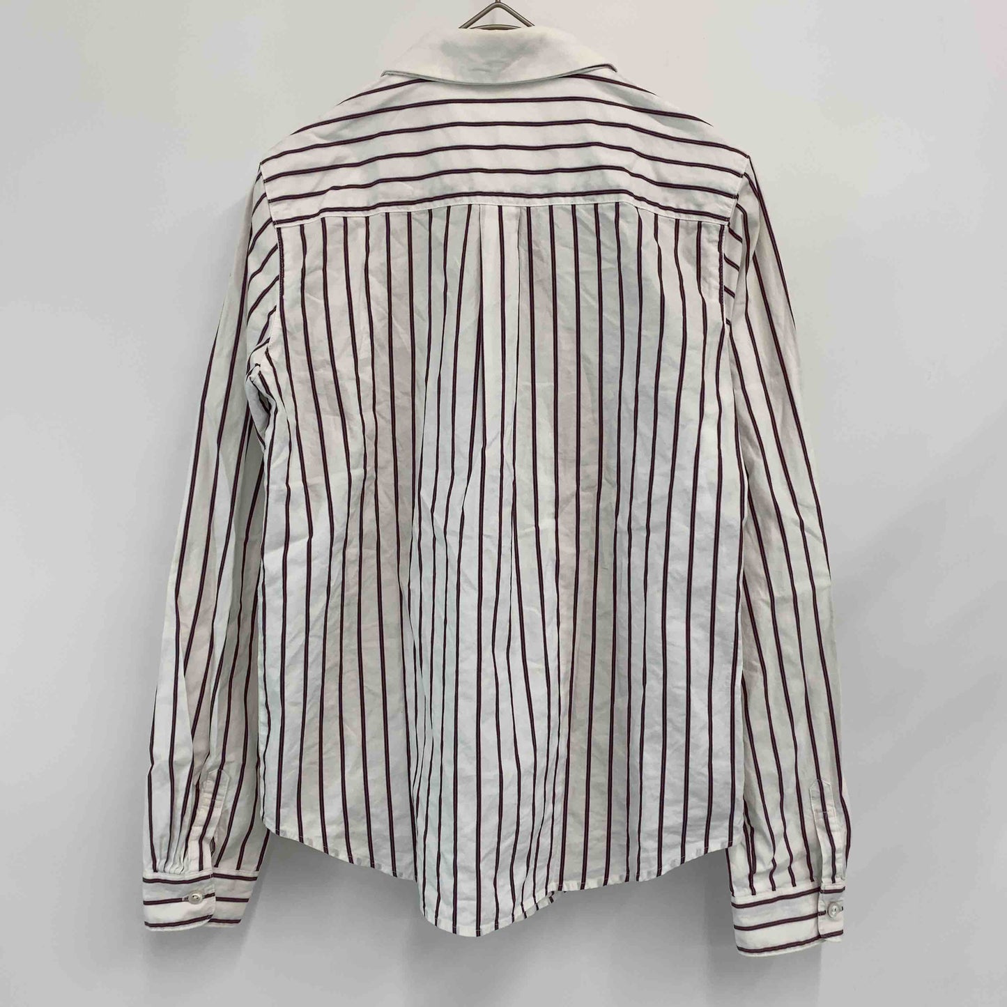 組曲　 クミキョク　ストライブ　白　ホワイト　襟付き　ビジュー　サイズ1　 レディース 長袖シャツ/ブラウス