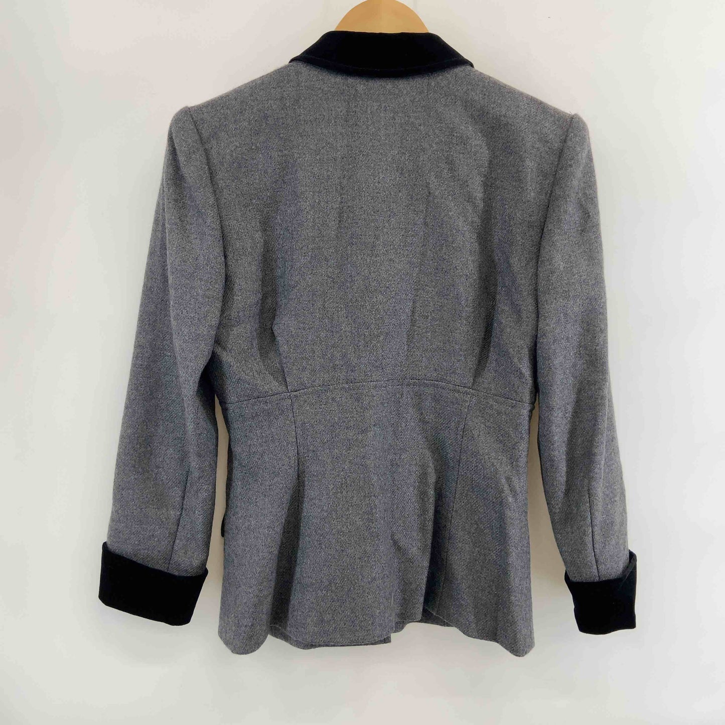 miss ashida ミスアシダ レディース テーラードジャケット グレー ウール 襟・カフスベロア