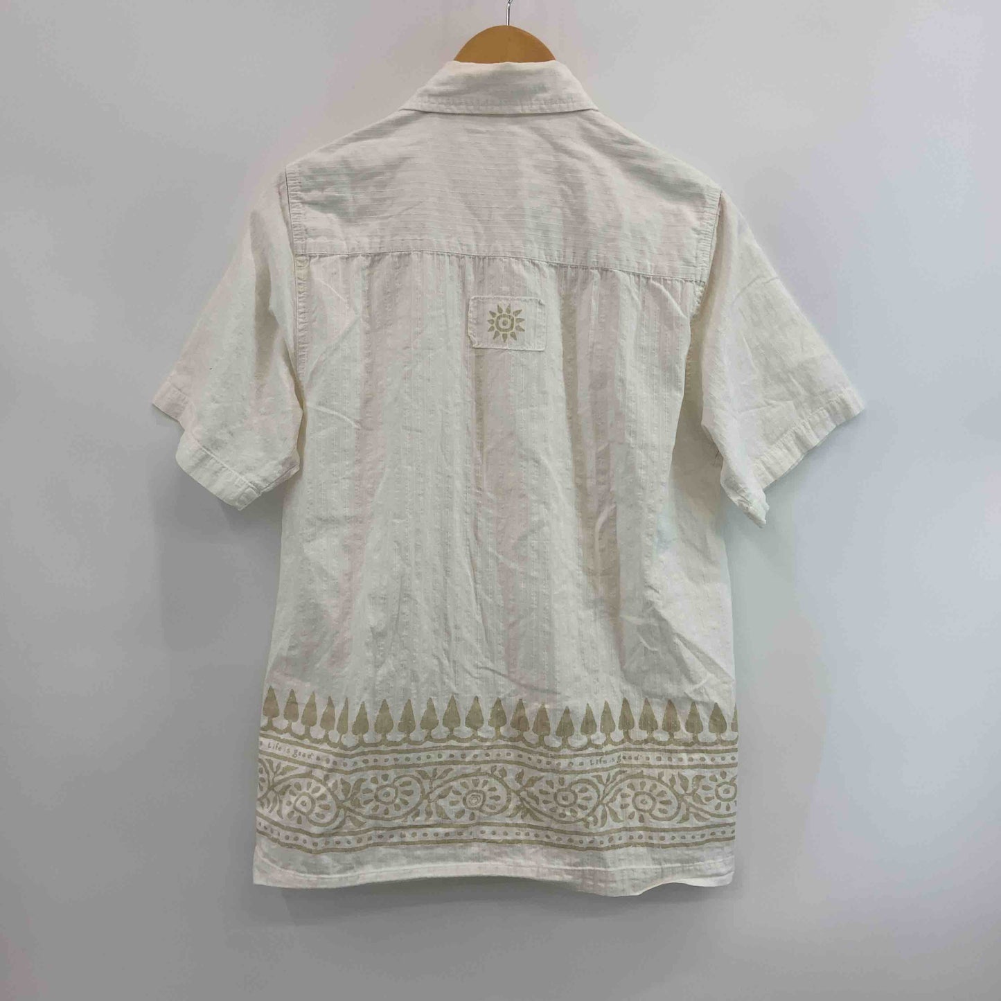 mont-bell モンベル ホワイト 裾デザイン 木 メンズ 半袖シャツ